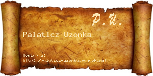 Palaticz Uzonka névjegykártya